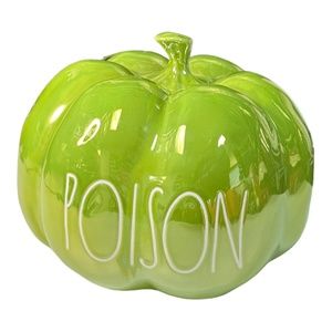 Rae Dunn "POISON" Iridescent Green Pumpkin